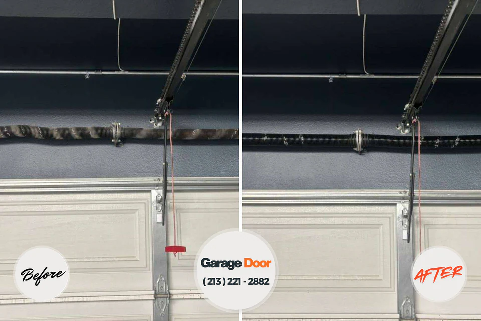 Before and after: garage door repair Jeanerette, LA